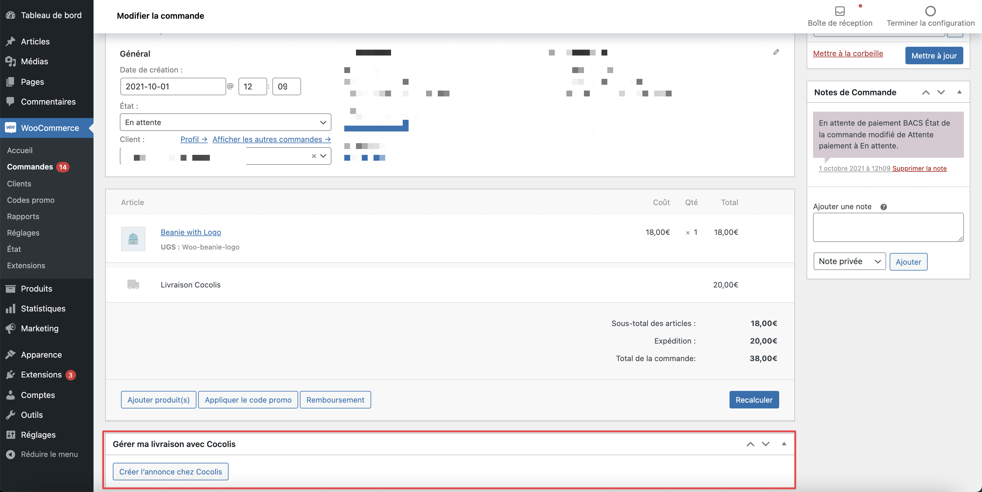 Capture d'écran création manuelle